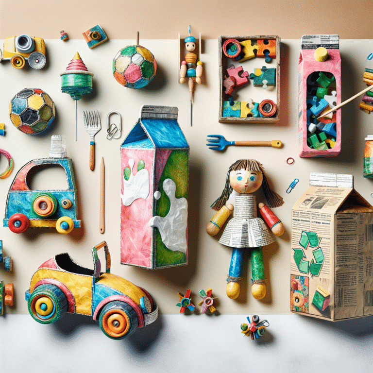 Brinquedos recicláveis para aprender brincando