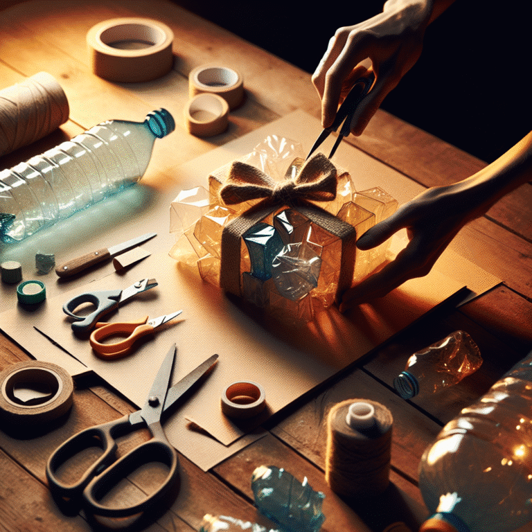 Artesanato de presente utilizando garrafas PET recicladas