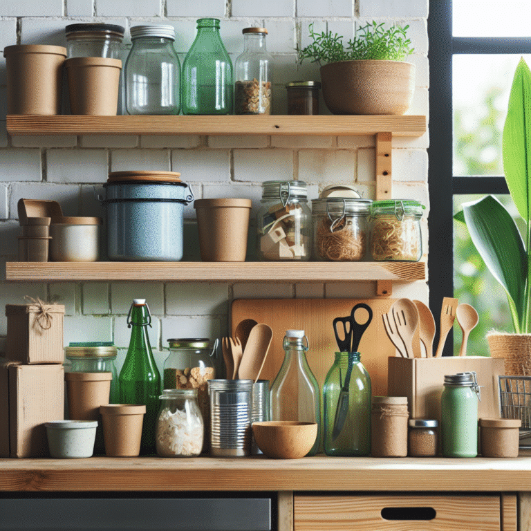 Potes e recipientes recicláveis para cozinha