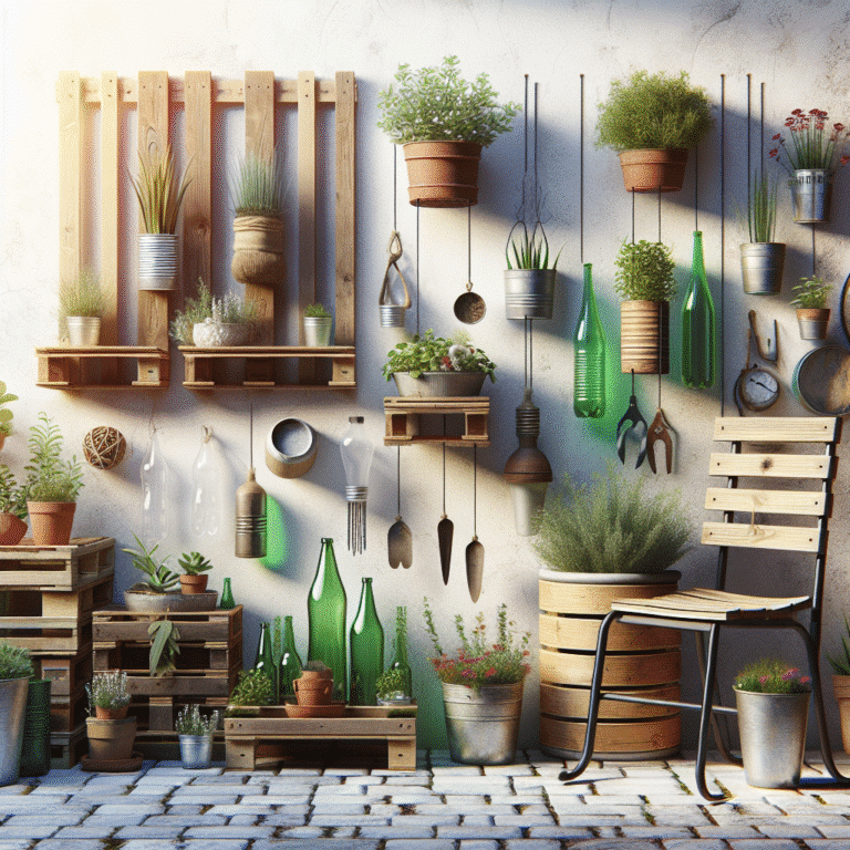 Utilidades recicláveis para varanda ou jardim