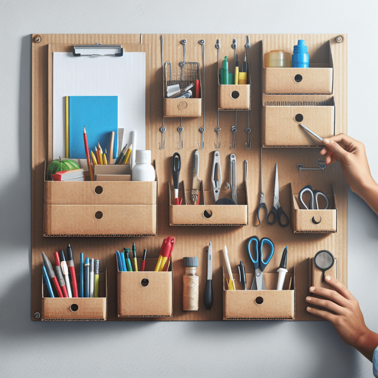 Organizadores de parede com papelão reutilizado
