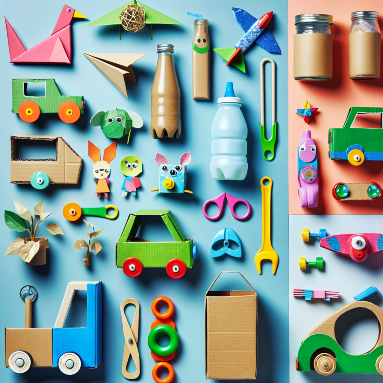 Brinquedos recicláveis para crianças pequenos
