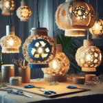 Luminárias feitas à mão com itens recicláveis