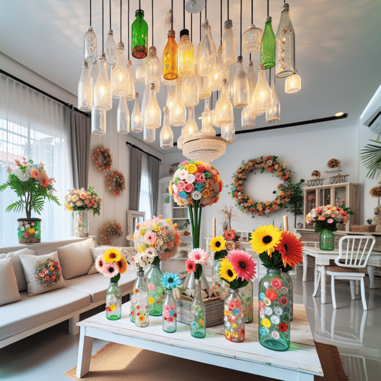 Decoração de casa com garrafas recicláveis