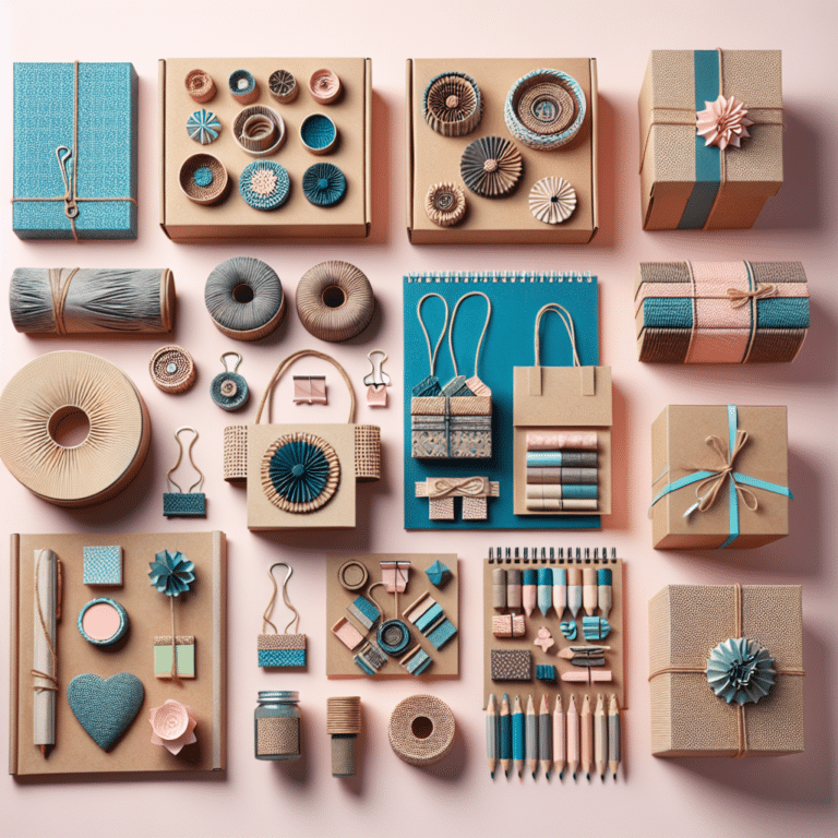 Kits de presente feitos com recicláveis